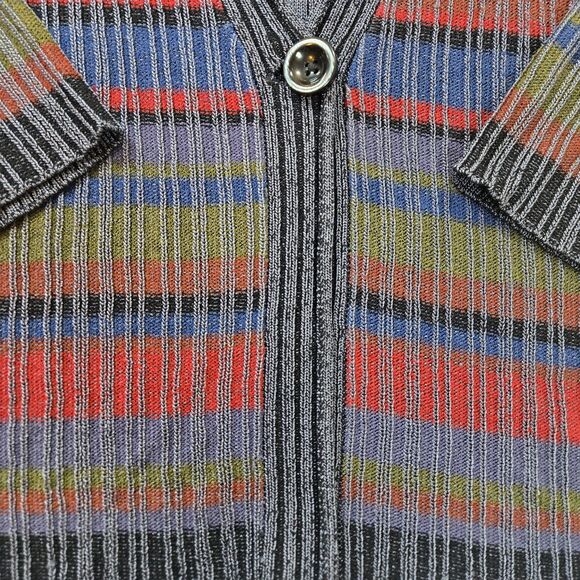 Coldwater Creek Cardigan with Single Button Closure 3/4 Sleeve Multicolor SZ M - Picture 3 of 8